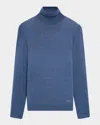 Bugatchi Men's Premium Merino Wool Turtleneck Sweater In Denim