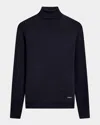 Bugatchi Sawyer Merino Wool Turtleneck Sweater In Navy