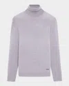 Bugatchi Sawyer Merino Wool Turtleneck Sweater In Platinum
