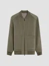 Bugatchi Wool Blend Bomber Jacket In Green