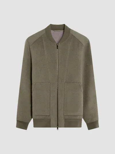 BUGATCHI MEN'S WOOL-BLEND BOMBER JACKET