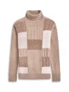 Bugatchi Pattern Wool Blend Turtleneck Sweater In Neutral