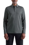Bugatchi Mercerized Cotton Long Sleeve Polo In Gray