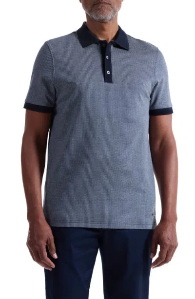 Bugatchi Mercerized Cotton Polo In Blue