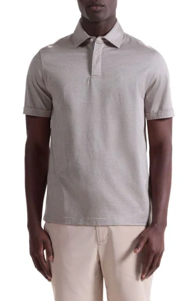 Bugatchi Mercerized Cotton Polo In Gray