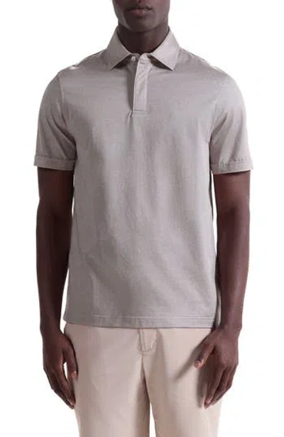 Bugatchi Mercerized Cotton Polo In Neutral