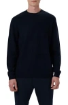 Bugatchi Merino Wool Blend Crewneck Sweater In Navy