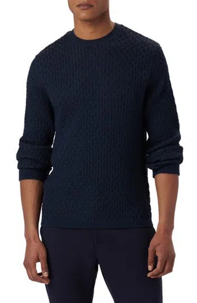 BUGATCHI BUGATCHI MERINO WOOL DIAMOND STITCH SWEATER