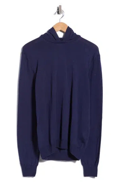 Bugatchi Merino Wool Hooded Sweater In Blue
