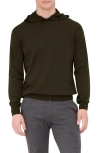Bugatchi Merino Wool Hooded Sweater In Green