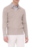 Bugatchi Merino Wool Johnny Collar Sweater In Willow