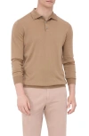 Bugatchi Merino Wool Polo Sweater In Camel