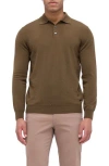 Bugatchi Merino Wool Polo Sweater In Moss