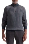 Bugatchi Merino Wool Quarter Zip Polo Sweater In Gray