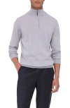Bugatchi Merino Wool Quarter Zip Pullover In Platinum
