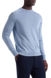 Bugatchi Merino Wool, Silk & Linen Crewneck Sweater In Blue