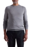 Bugatchi Merino Wool, Silk & Linen Crewneck Sweater In Gray
