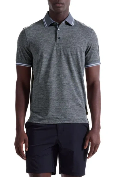 Bugatchi Microdot Mélange Performance Polo In Gray