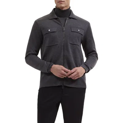 Bugatchi Milano Merino Wool Cardigan In Gray