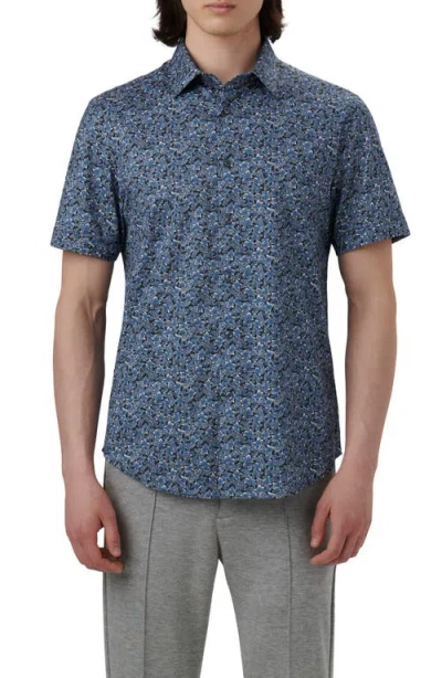 Bugatchi Miles Ooohcotton® Abstract Floral Short Sleeve Button-up Shirt