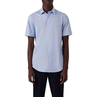 Bugatchi Miles Ooohcotton® Abstract Print Short Sleeve Button-up Shirt