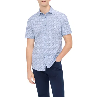 Bugatchi Miles Ooohcotton® Abstract Print Short Sleeve Button-up Shirt