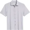 Bugatchi Miles Ooohcotton® Abstract Print Short Sleeve Button-up Shirt In Lilac