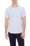 BUGATCHI BUGATCHI MILES OOOHCOTTON® BARWARE PRINT SHORT SLEEVE BUTTON-UP SHIRT