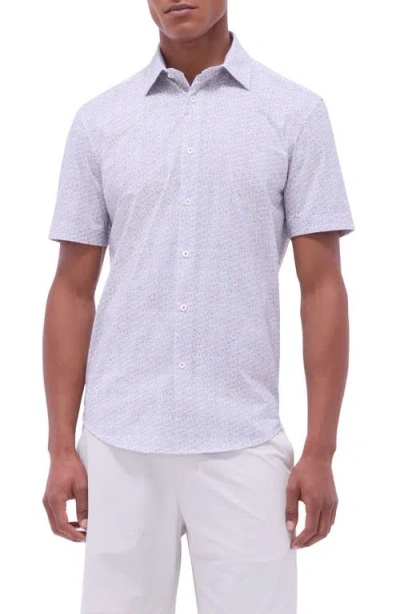 Bugatchi Miles Ooohcotton® Floral Short Sleeve Button-up Shirt