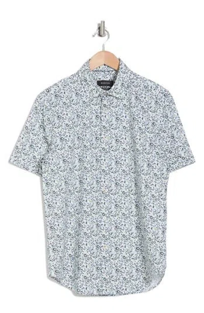 Bugatchi Miles Ooohcotton® Floral Short Sleeve Button-up Shirt In Cactus