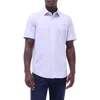 Bugatchi Miles Ooohcotton® Floral Short Sleeve Button-up Shirt In Dusty Pink