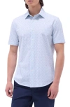 Bugatchi Miles Ooohcotton® Floral Short Sleeve Button-up Shirt In Mint