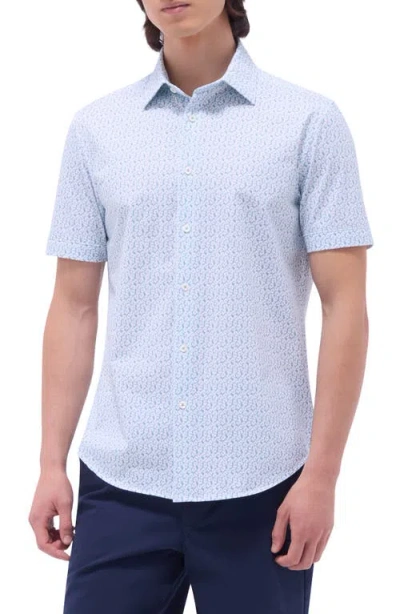 Bugatchi Miles Ooohcotton® Floral Short Sleeve Button-up Shirt In Mint