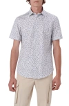 Bugatchi Miles Ooohcotton® Floral Short Sleeve Button-up Shirt In Navy