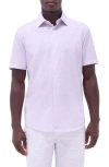 Bugatchi Miles Ooohcotton® Floral Short Sleeve Button-up Shirt In Pink