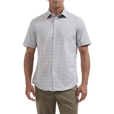 Bugatchi Miles Ooohcotton® Floral Short Sleeve Button-up Shirt In White