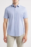 Bugatchi Miles Ooohcotton® Geo Print Short Sleeve Button-up Shirt