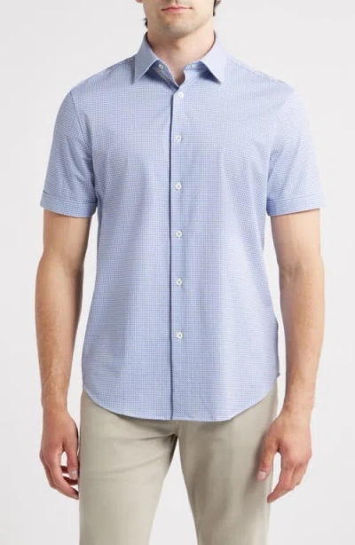 Bugatchi Miles Ooohcotton® Geo Print Short Sleeve Button-up Shirt