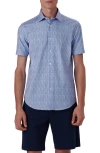 Bugatchi Miles Ooohcotton® Geo Print Short Sleeve Button-up Shirt