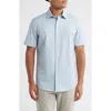 Bugatchi Miles Ooohcotton® Geo Print Short Sleeve Button-up Shirt In Mint