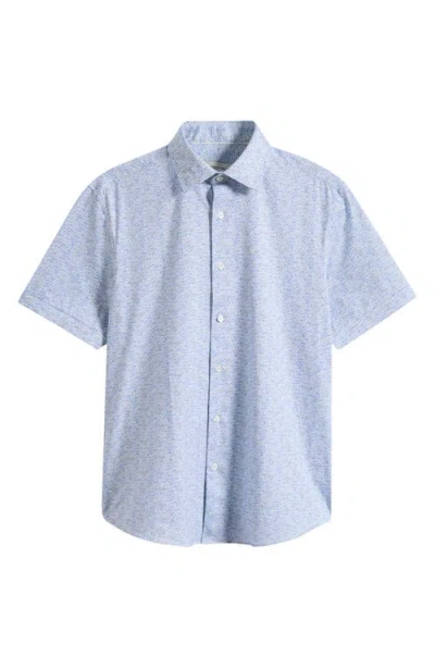 BUGATCHI BUGATCHI MILES OOOHCOTTON® GEO PRINT SHORT SLEEVE BUTTON-UP SHIRT