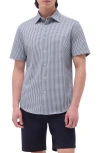 Bugatchi Miles Ooohcotton® Gingham Short Sleeve Button-up Shirt In Black