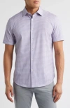 Bugatchi Miles Ooohcotton® Gingham Short Sleeve Button-up Shirt In Pink
