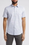 Bugatchi Men's Ooohcotton Miles Geometric Short-sleeve Shirt In Sand