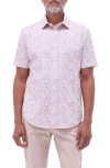 Bugatchi Miles Ooohcotton® Paisley Short Sleeve Button-up Shirt In Multi