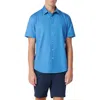Bugatchi Miles Ooohcotton® Pin Dot Short Sleeve Button-up Shirt In Classic Blue