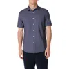 Bugatchi Men's Ooohcotton Miles Pin Dot Cotton-blend Short-sleeve Shirt In Navy