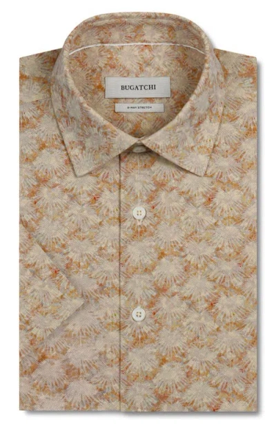 Bugatchi Miles Ooohcotton® Print Short Sleeve Button-up Shirt In Multi