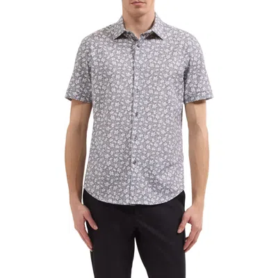 Bugatchi Miles Ooohcotton® Print Short Sleeve Button-up Shirt In Multi