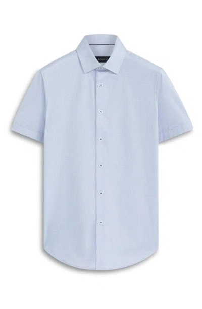 Bugatchi Miles Ooohcotton® Serpentine Print Short Sleeve Button-up Shirt In Pink/blue